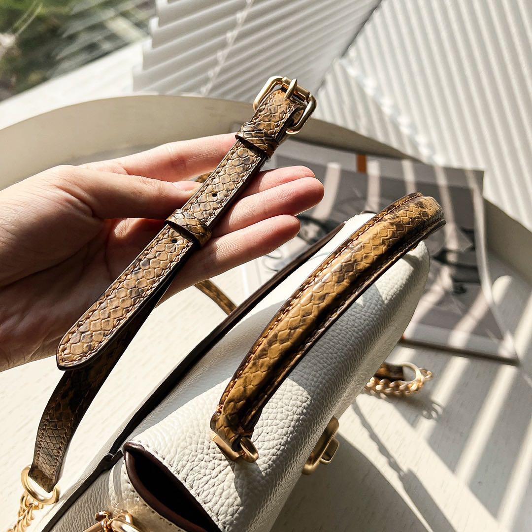 Coach Marlie Top Handle Bag White, Women's Fashion, Bags & Wallets