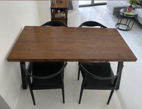 Dining Table (Category: Tables & Sets) located in Singapore. Submitted by skippy (Listing ID 1125505447, Image 3). Description: Solid wood dining table, 1.6m x 0.8m Chairs not included Some light scratches .