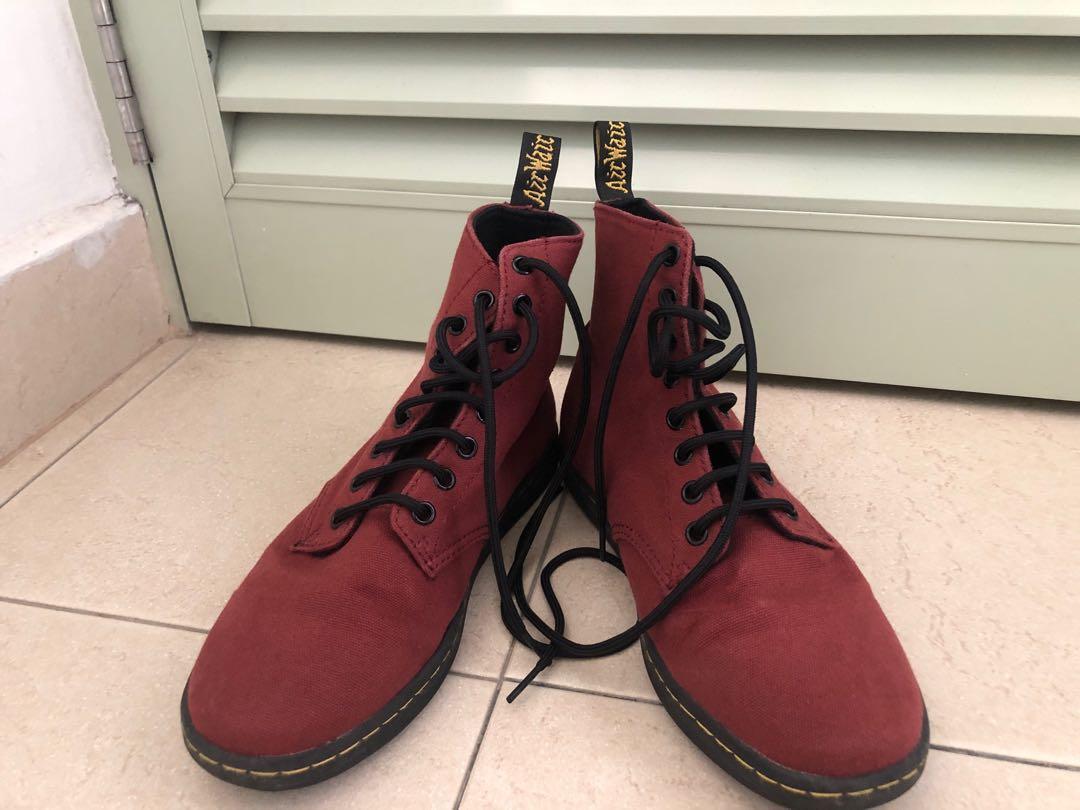 Red canvas doc martens outlet