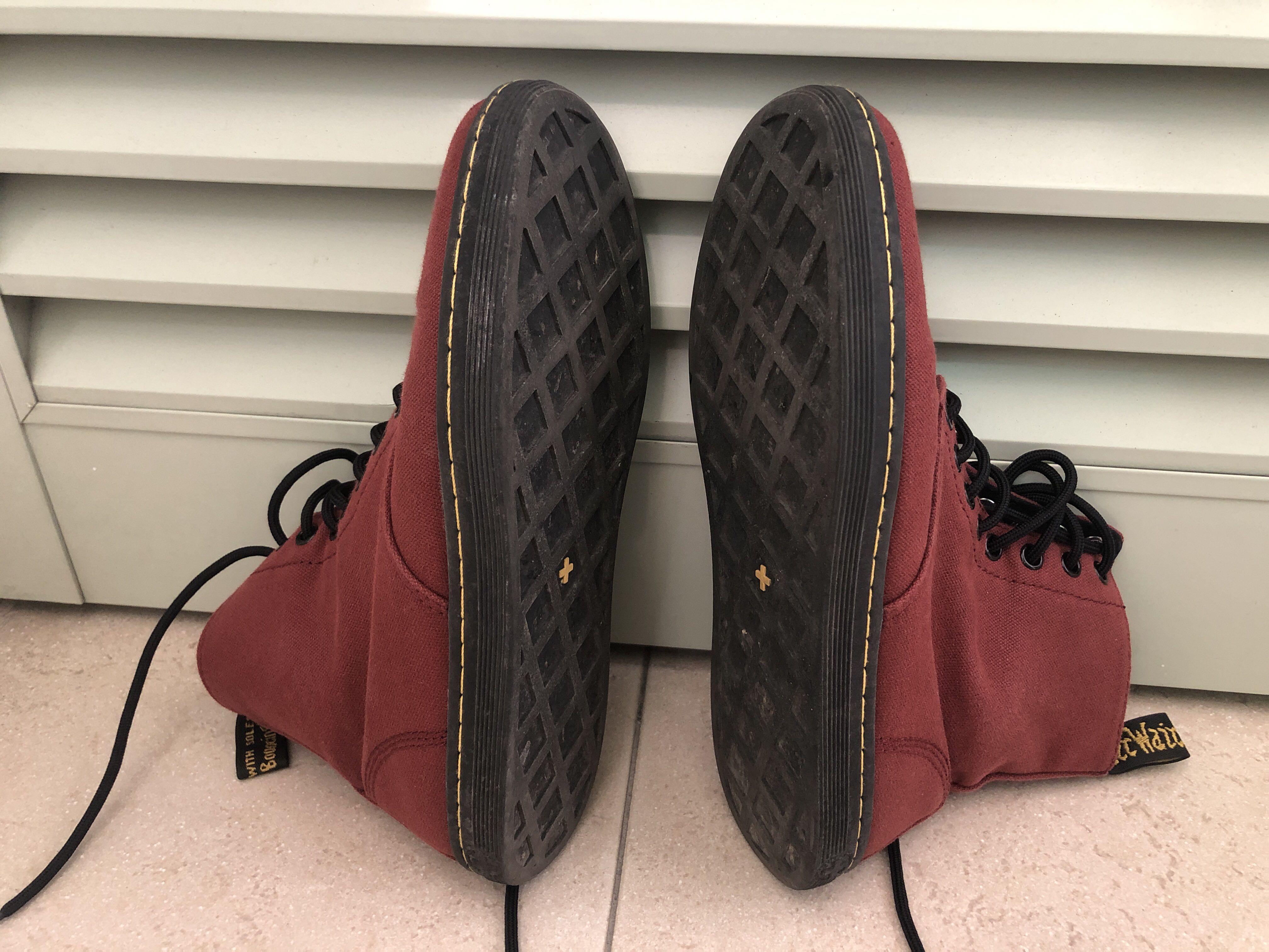 Red canvas sales dr martens