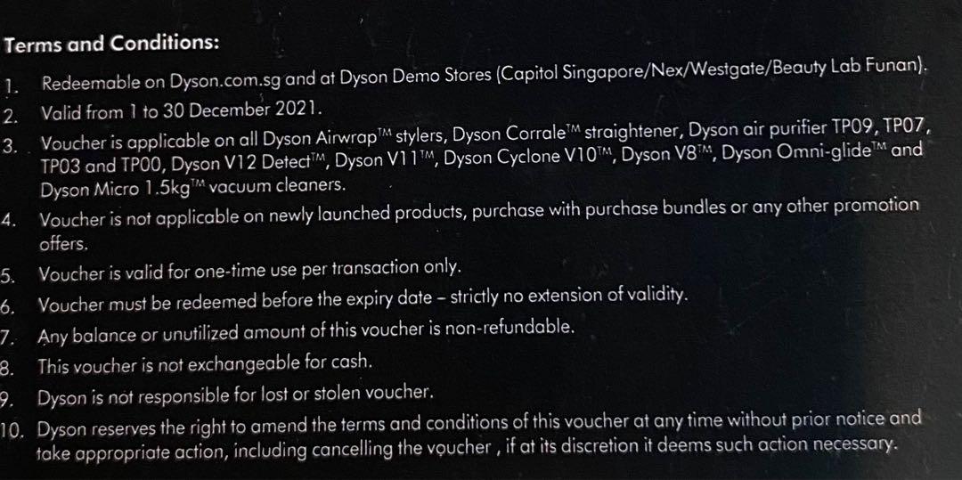 Dyson voucher, Tickets & Vouchers, Vouchers on Carousell