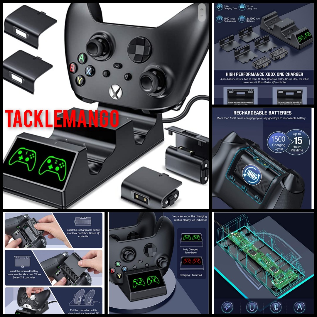 ESYWEN Xbox One Controller Charger Dual Charging Station with 2 x