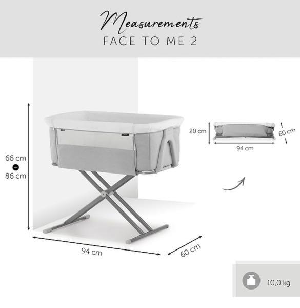 Hauck Face To Me Bedside Cot with AntiReflux Position & Adjustable