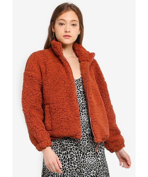 Factorie teddy bomber jacket in cream Women s Fashion Coats