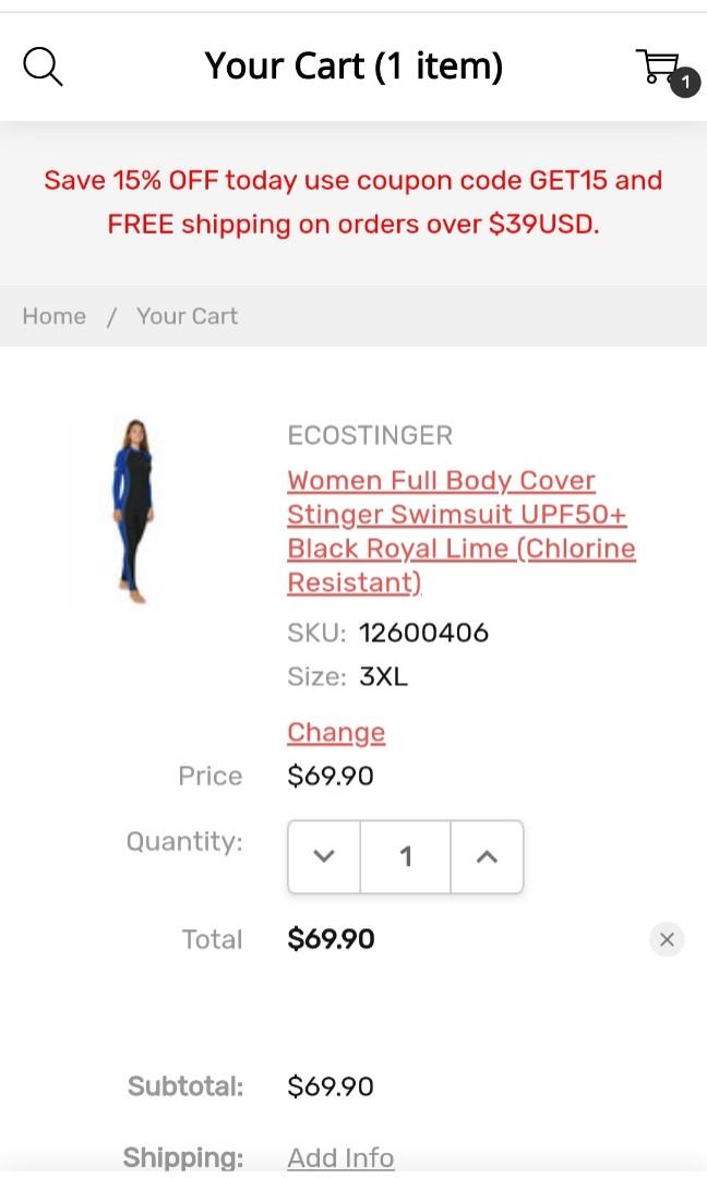 Full length and sleeve swim wear