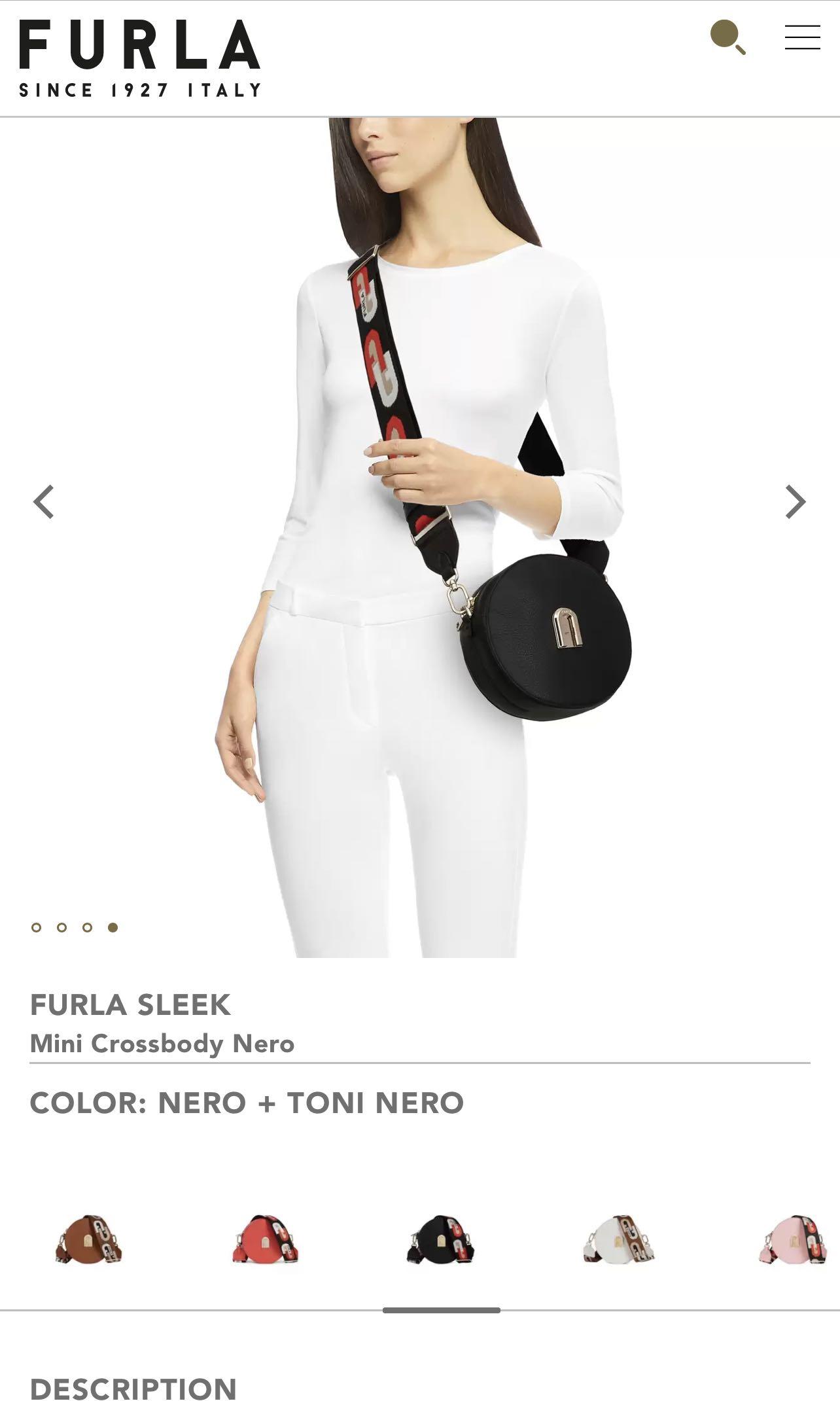 Furla sleek mini clearance crossbody nero