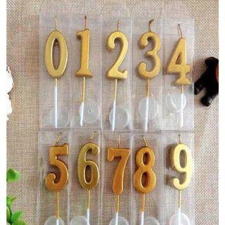 Gold Number candle mini