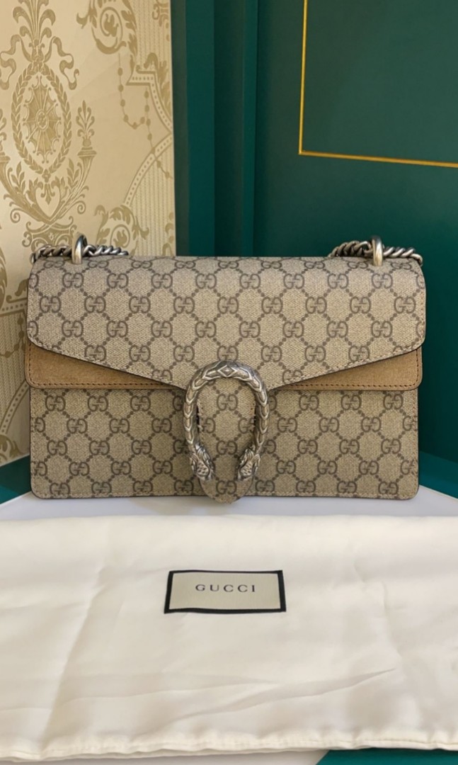 Gucci Dionysus GG Supreme Small shoulder bag Canvas Beige