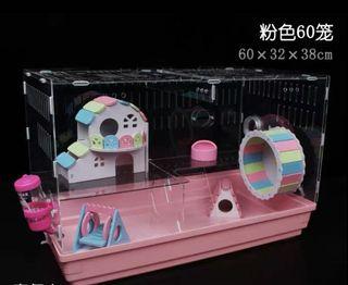 Hamster acrylic pink cage
