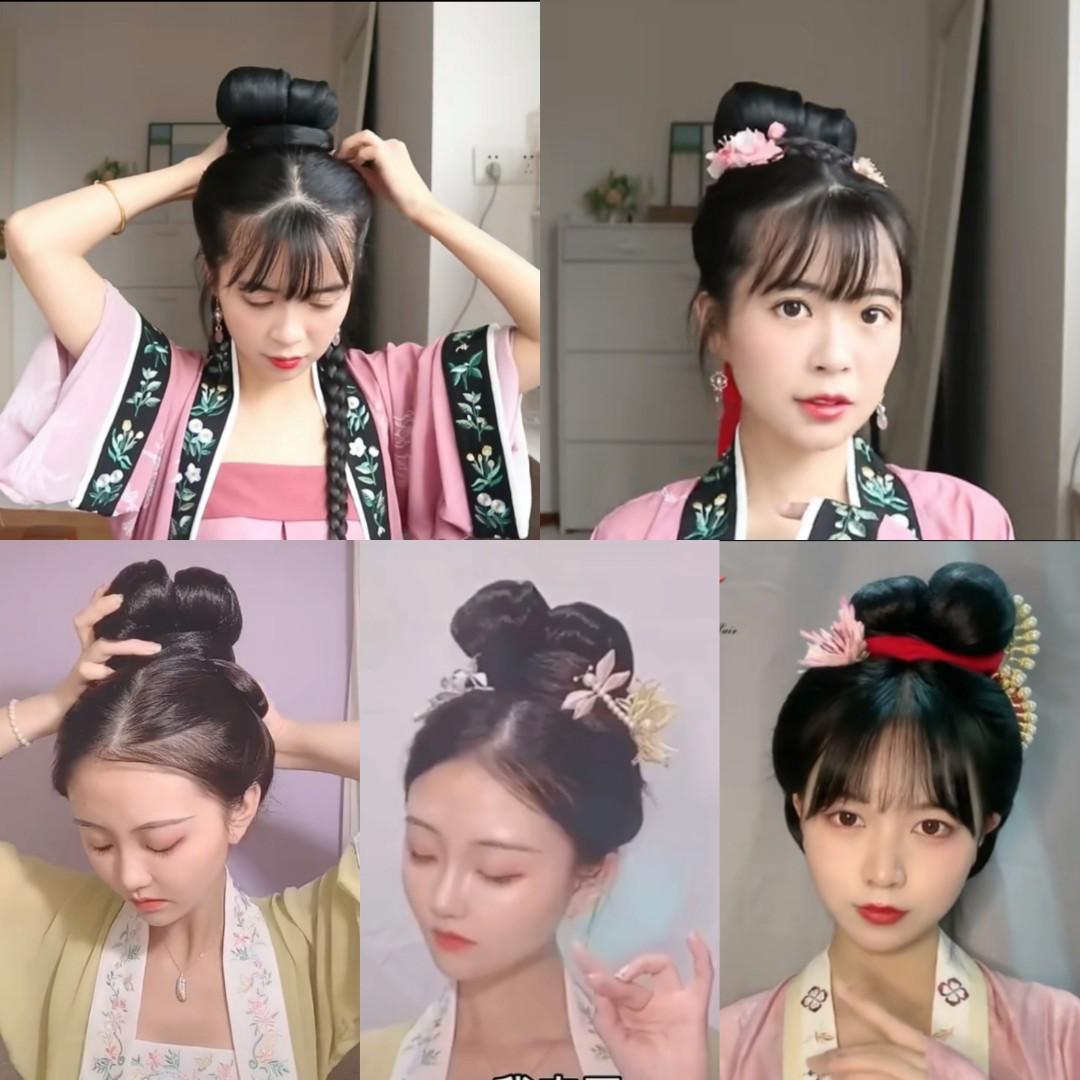 Chinese style hairstyles for short hair Original hairstyles with a pencil  and Chinese sticks styling options with a stepbystep description and  photo