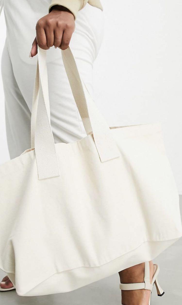 Rectangular canvas tote bags top