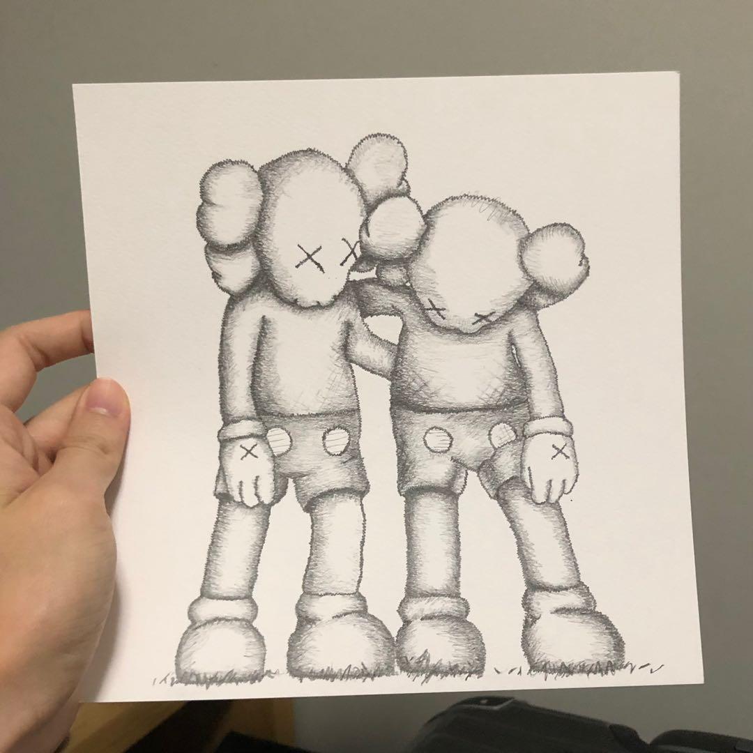 Kaws pencil drawing/sketching, Hobbies & Toys, Stationery & Craft, Art