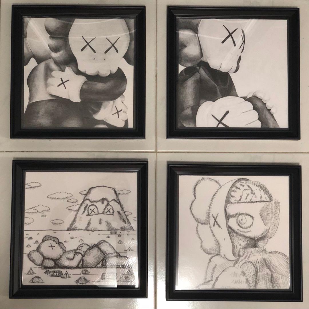 Kaws pencil drawing/sketching, Hobbies & Toys, Stationery & Craft, Art