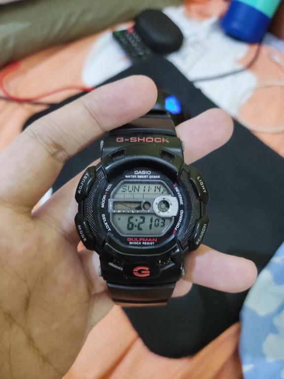 LEGIT G-Shock GULFMAN Titanium G9100 (Category: Men's Watches) located in Marilao. Submitted by calibre027 (Listing ID 1125656675, Image 2). Description: 🔥FS: G-Shock GULFMAN G9100 Titanium 👉 NO ISSUE 100% working 👉 unli check upon para macheck ung functions, LCD check, vibration alarm, buzzer etc. ✔ package: unit only ✔ Meetups: karuhatan valenzuela, meycauayan mcarthur highway, sm marilao pm me for questions and additional pictures.