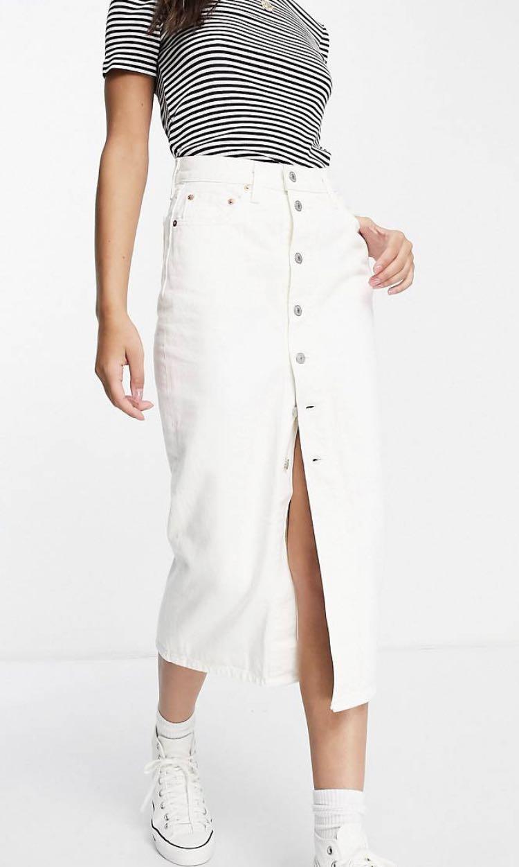Button front store skirt levi's