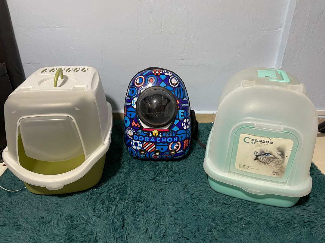 Litter Box & Cat Backpack, Pet Supplies, Homes & Other Pet Accessories