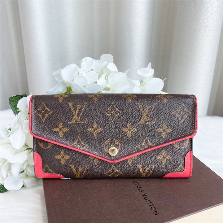Authenticated Used Louis Vuitton LOUIS VUITTON Monogram Portefeuille Sala  Retiro Long Wallet with Hook Surise Red M61184 
