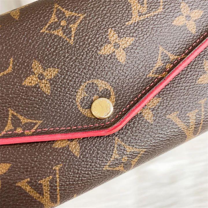 Pre-Owned Louis Vuitton LOUIS VUITTON Monogram Portefeuille Sala Retiro  Long Wallet with Hook Surise Red M61184 (Good) 
