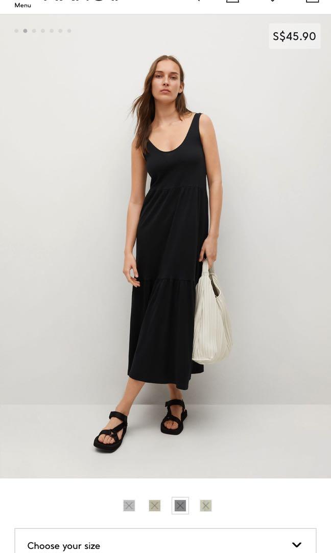Mango black 2025 maxi dress