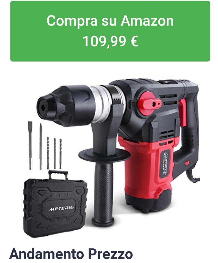 Meterk Rotary Hammer Drill 12.5A 7.4J Impact Energy 6 Speed