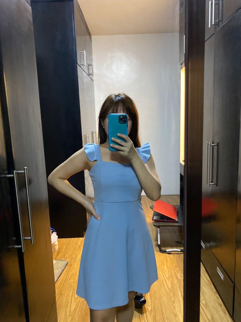 Modern cute dress pastel blue Women s Fashion Dresses Sets