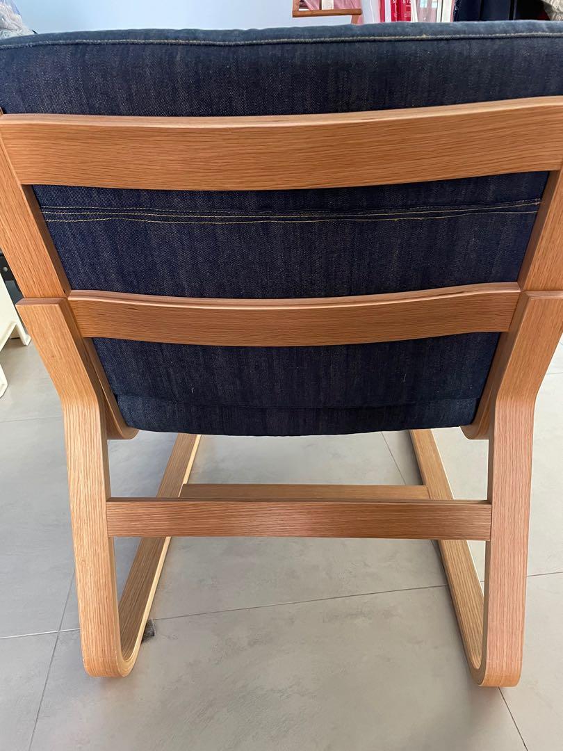 Muji IKEA oak sofa chair & Rian side table bundle, Furniture & Home