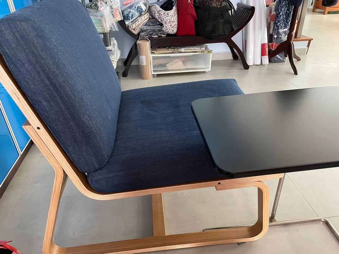 Muji IKEA oak sofa chair & Rian side table bundle, Furniture & Home