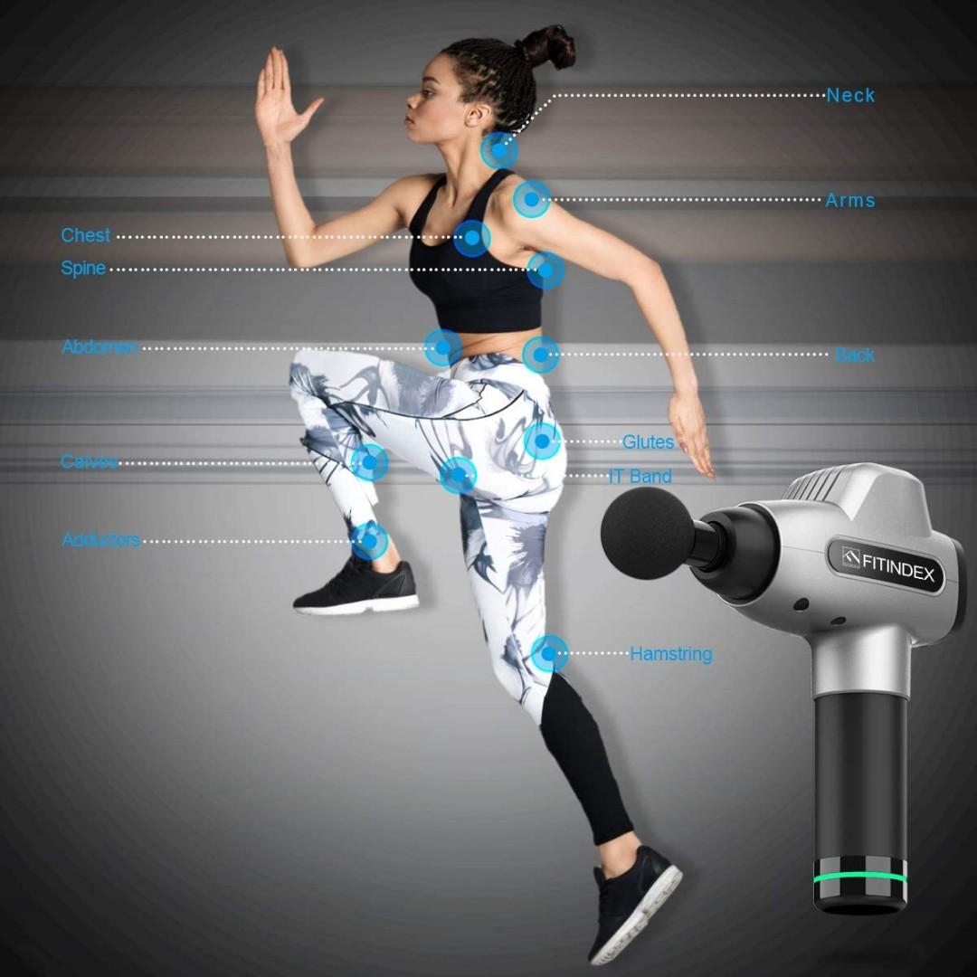 FITINDEX Massage Gun Deep Tissue, Percussion Back Muscle Massagers for Home  Office Gym, Gift 