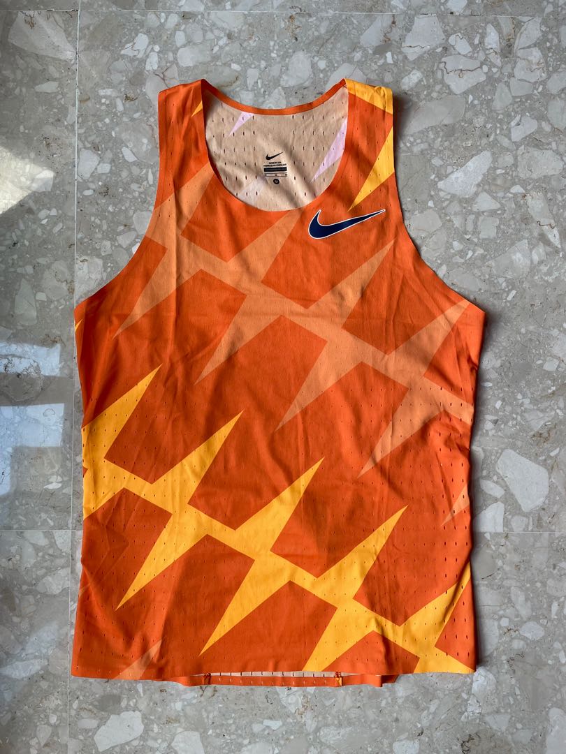 🧡💛Nike 2021 Pro Elite Rosa Co. Distance Racing Singlet, Men's