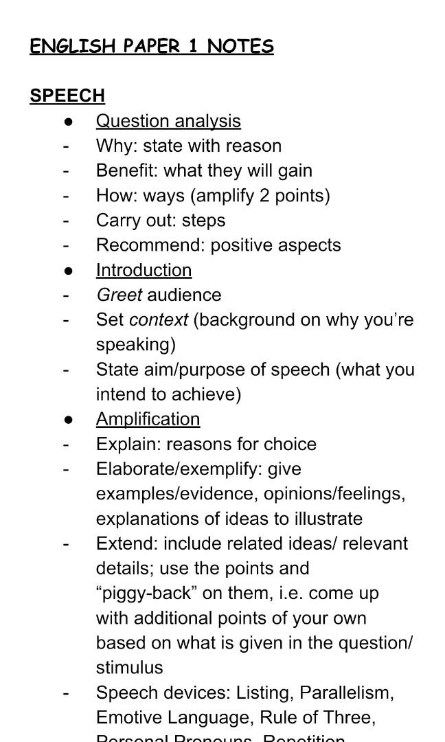 o level english paper 1/2 notes, Hobbies & Toys, Books & Magazines