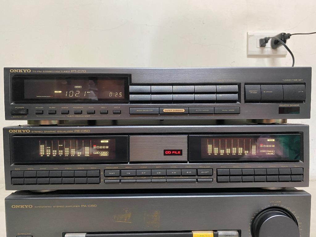 ONKYO PA PE C50 PT C70 收音/綜合擴大機 HIFI組合音響 功能正常 溫暖的聲音 日本製造, 耳機及錄音音訊設備