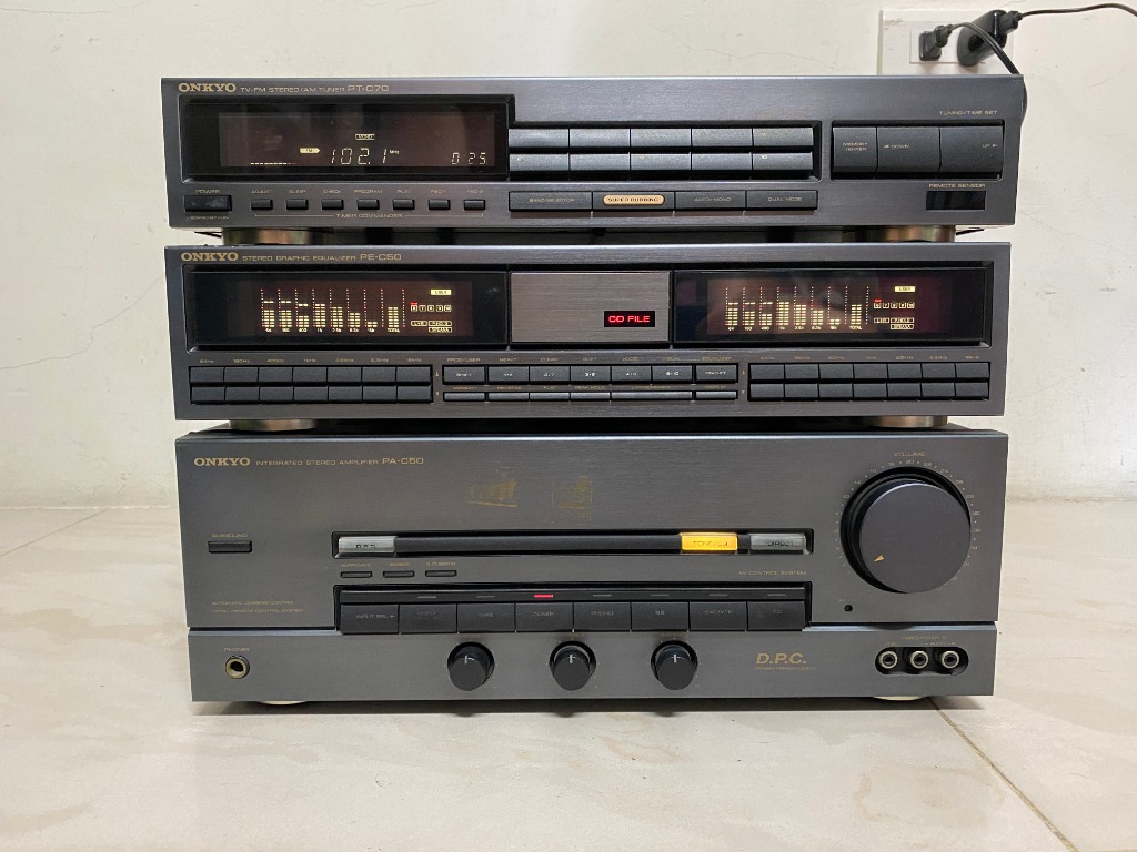 ONKYO PA PE C50 PT C70 收音/綜合擴大機 HIFI組合音響 功能正常 溫暖的聲音 日本製造, 耳機及錄音音訊設備