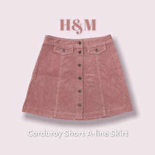 #SelaluUntung H&M Corduroy Short A-Line Skirt