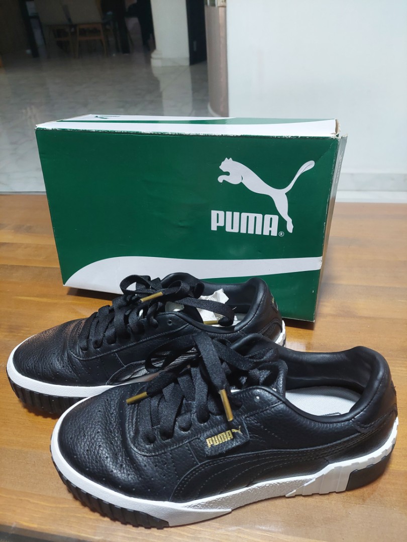 PUMA CALI BLACK N GOLD, Women's Fashion 