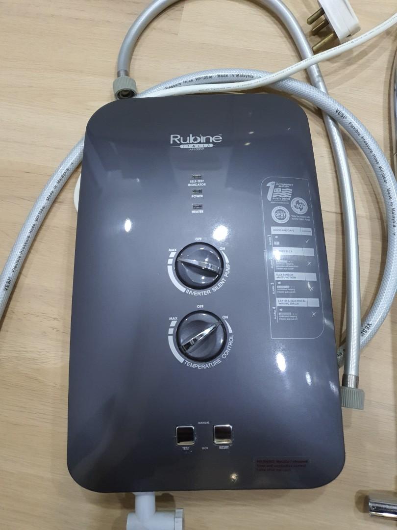 Rubine IA9100DC Inverter DC Rain Shower Water Heater, Furniture & Home