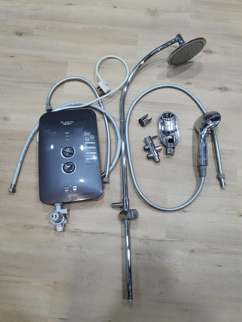 Rubine IA9100DC Inverter DC Rain Shower Water Heater, Furniture & Home