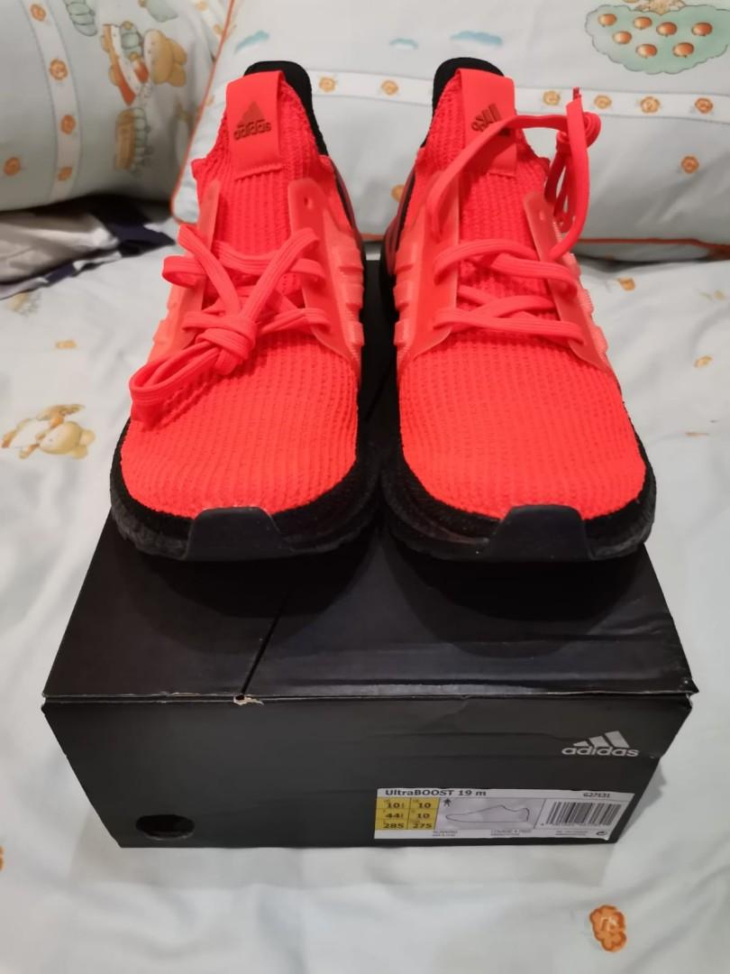 NEW Adidas Ultraboost 19 Black/Red Original 100% BNIB Size : 44.5 fit 43 -  44, Fesyen Pria, Sepatu , Sneakers di Carousell