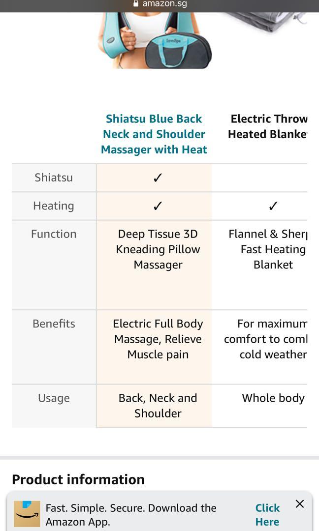 Shiatsu Back Shoulder and Neck Massager with Heat - Deep Tissue Kneading  Pillow Massage - Back Massager for Back Pain, Shoulder Massager, Electric  Full Body Massager, Relieve Foot Leg Muscle Pain Gift