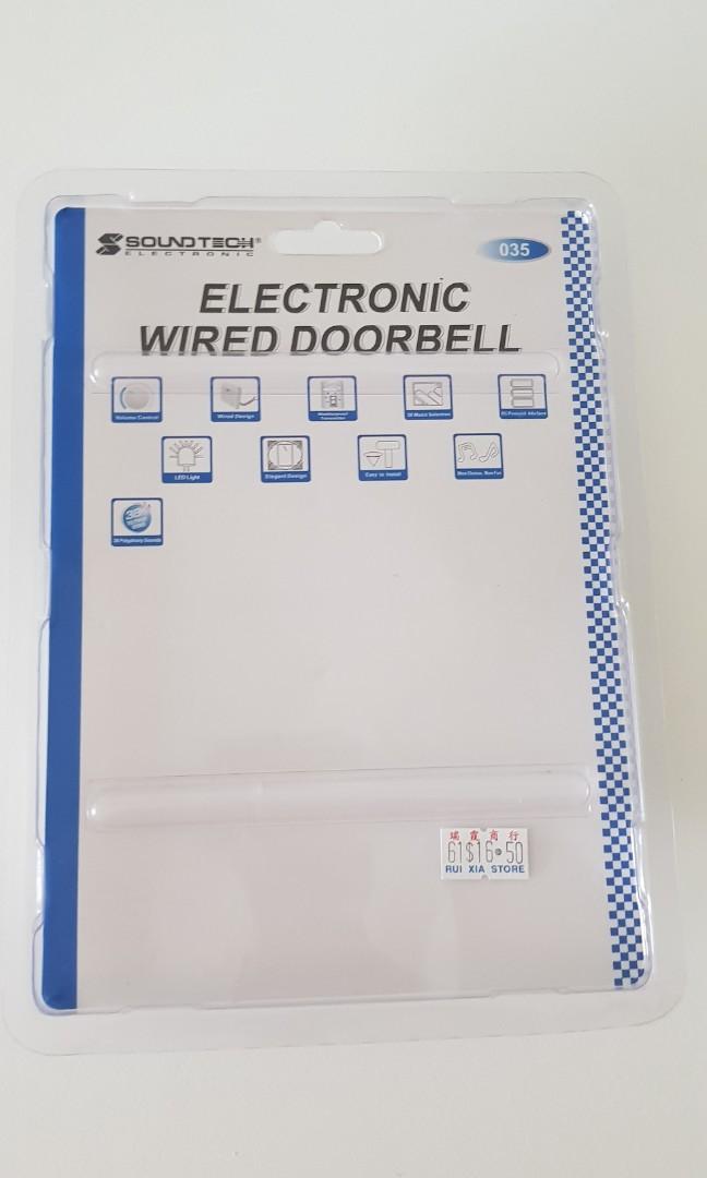 Soundtech Electronic Soundtech Electronic Wired DoorBell Button, Furniture & Home Living ...