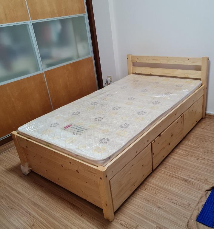 Super Single Bed Bundle Set Very New, Seahorse Super Single Bed Frame Storage Box