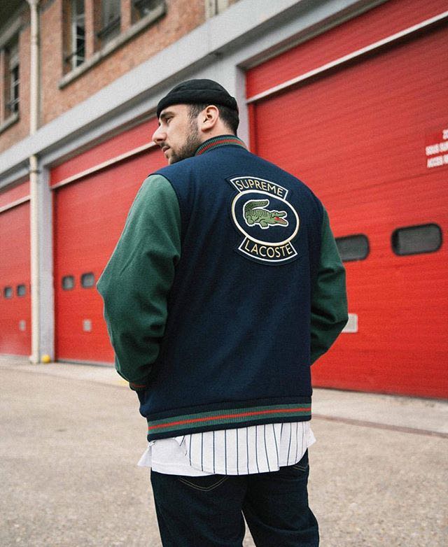 Supreme Lacoste Wool Varsity Jacket, 男裝, 外套及戶外衣服- Carousell