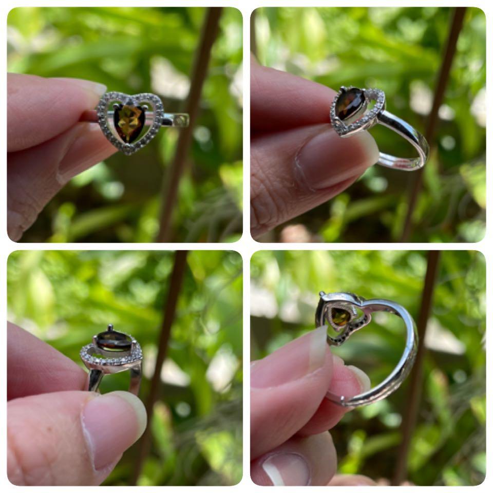 Garnet top peridot ring