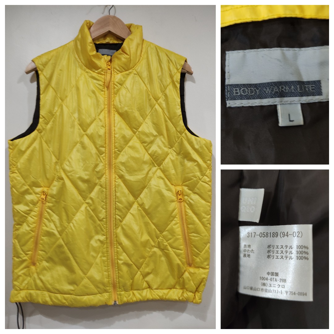 S A L E !!! Uniqlo Men Airtech Vest (Yellow), Men's Fashion, Coats ...