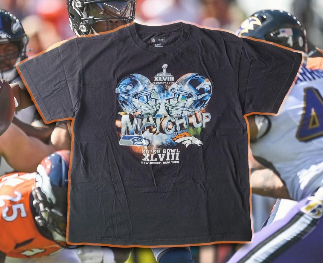 Vintage 2014 NFL Superbowl XLVII Ravens vs Bronco Tee