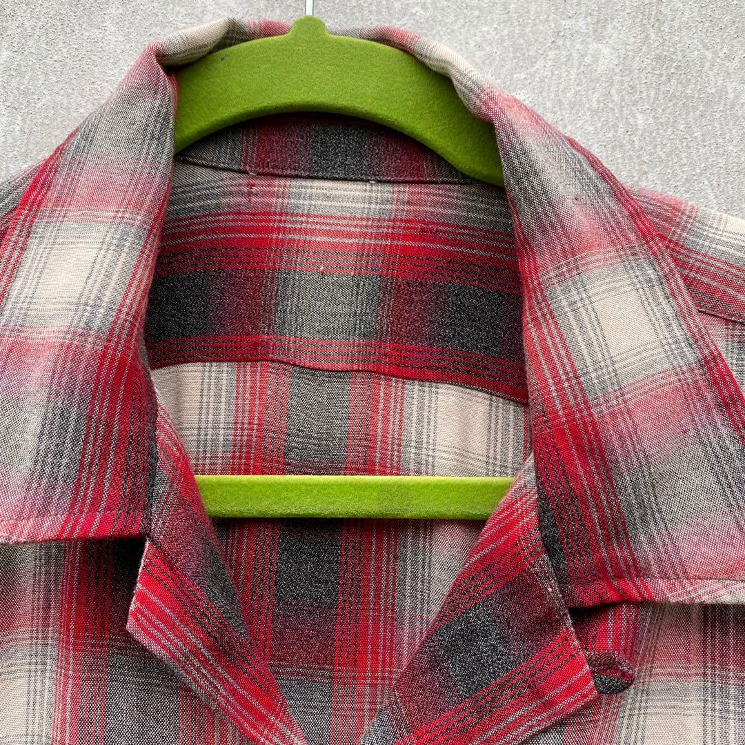 vintage 50s rayon shadow plaid shirt arrow chavella, Men's Fashion