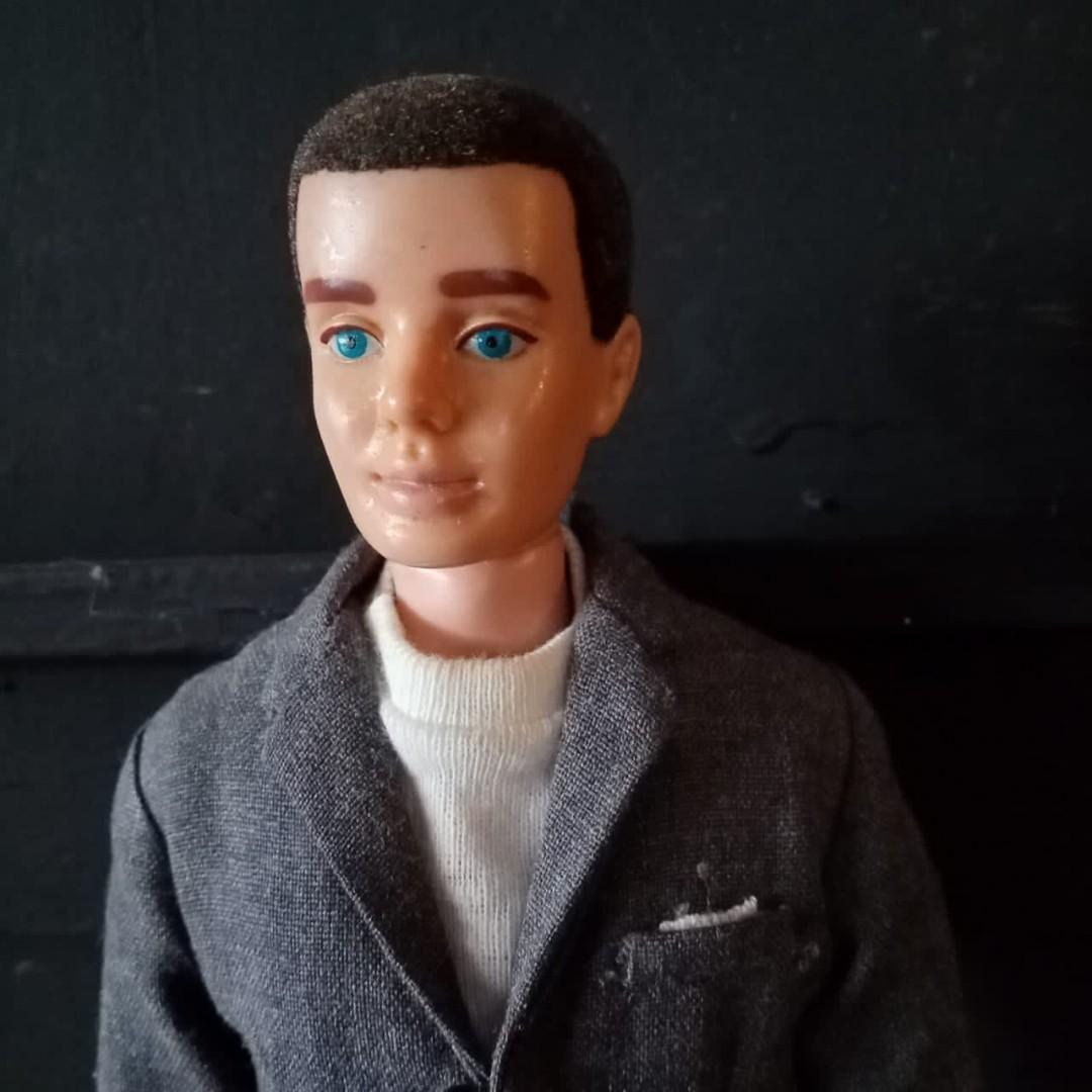 Vintage Rare 1960s Mattel Brown Flocked Hair Ken Doll, Hobbies & Toys