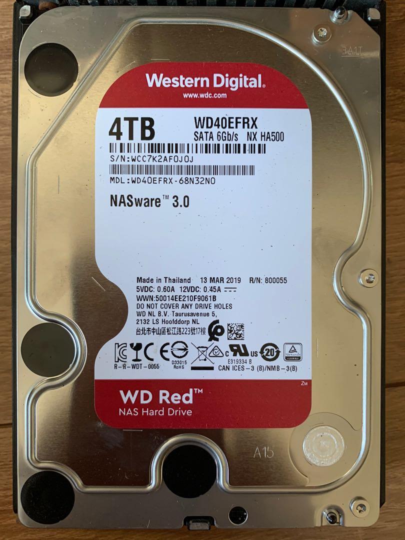 WD RED WD40EFRX-68N32N0, NX HA500, Western Digital 4TB NAS Hard Drive FOR  PARTS!