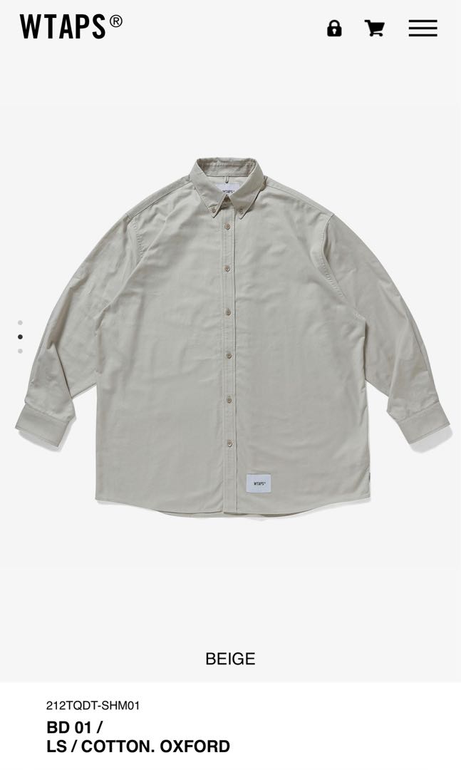 WTAPS BD 01 / LS / COTTON. OXFORD BEIGE-