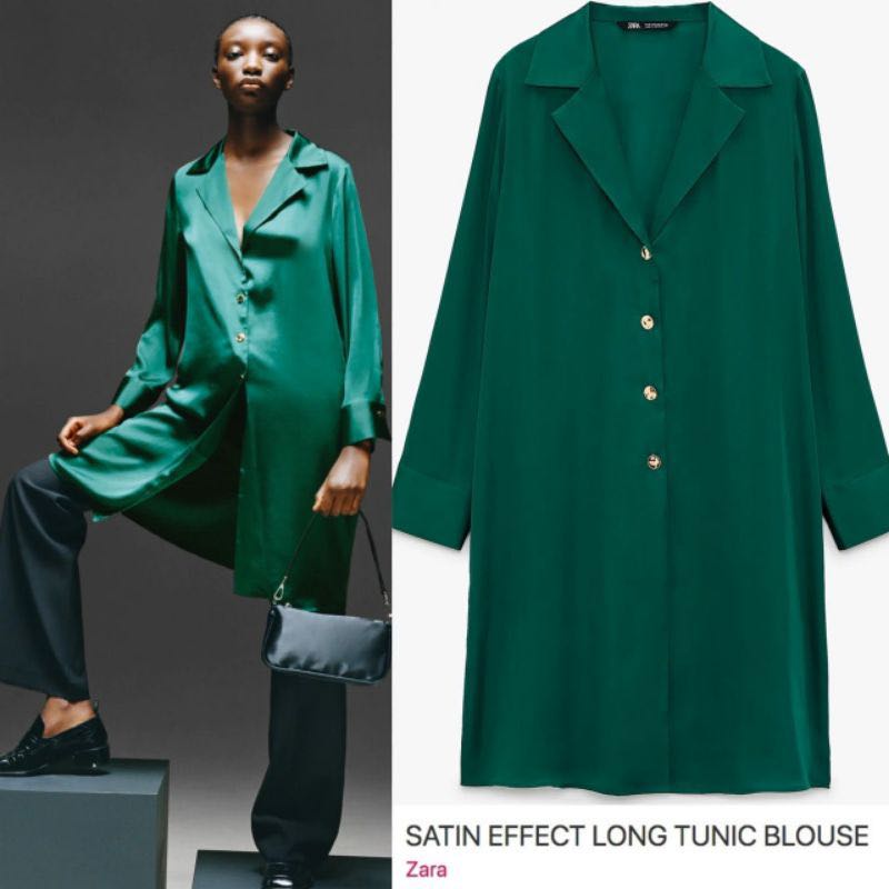 green satin coat