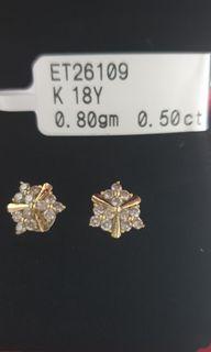 18k half carat diamond earrings